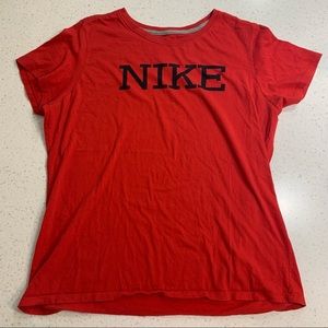 Nike red black slim fit short sleeve tee